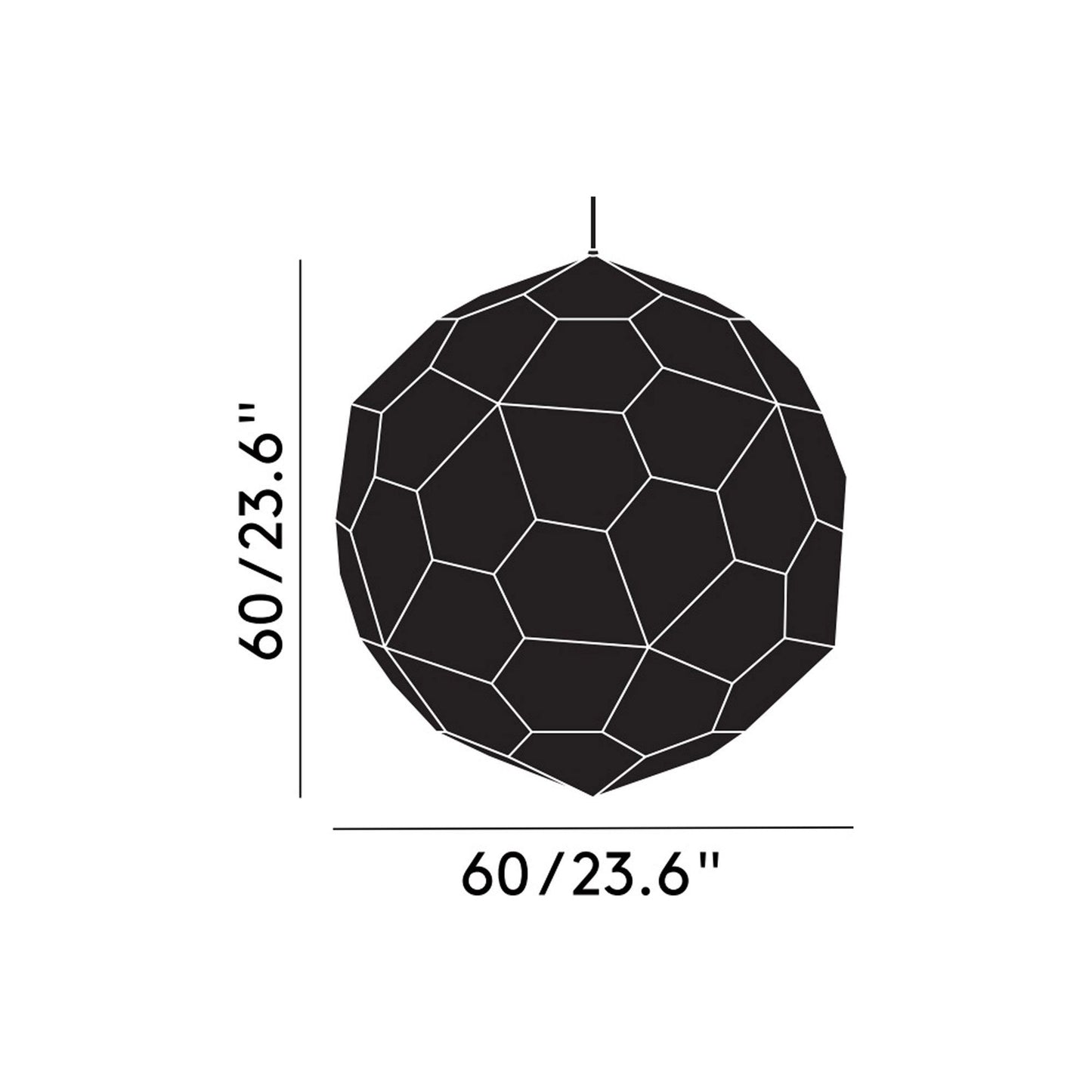 Etch Web Pendant Light - line drawing.