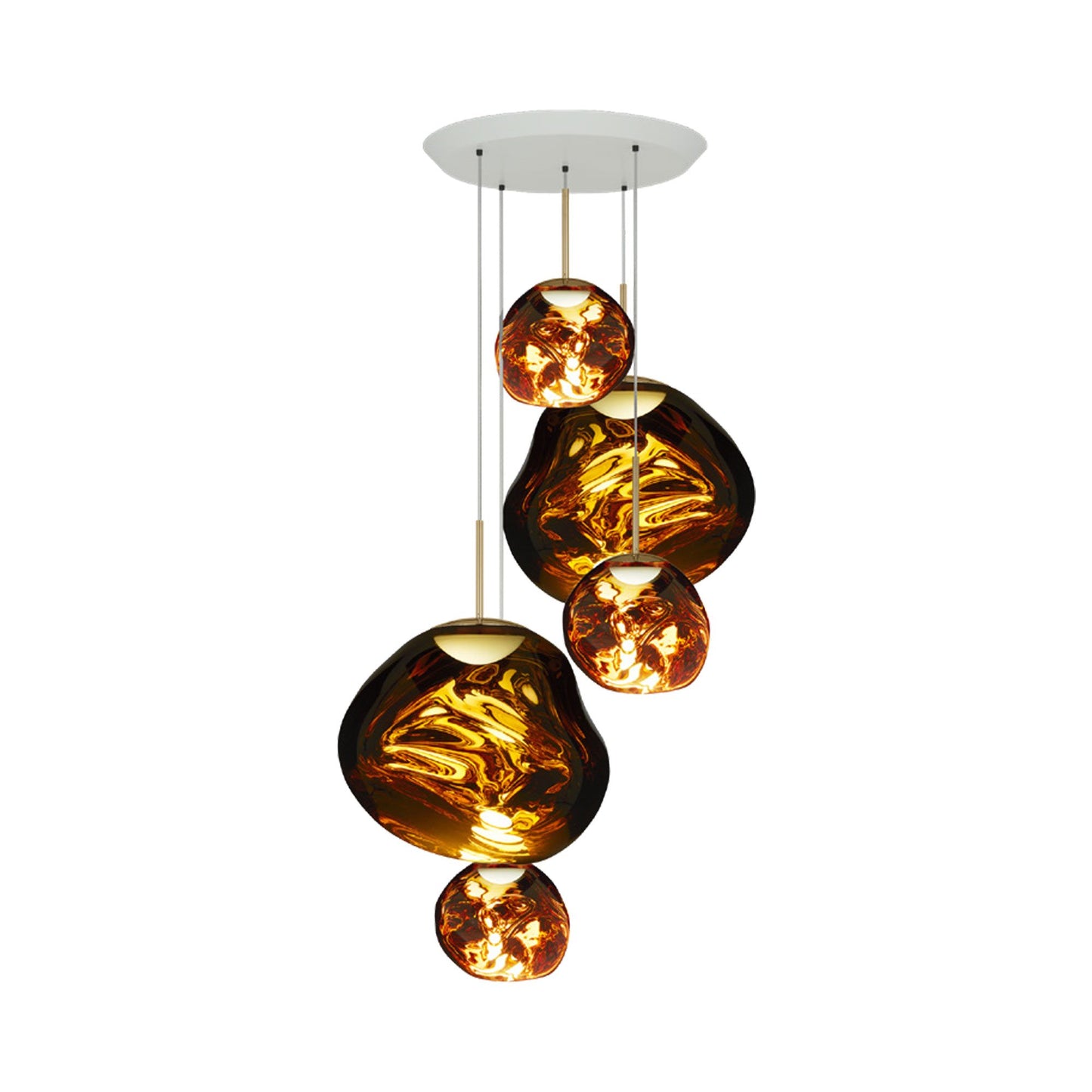 Melt Large LED Pendant Light in Gold.