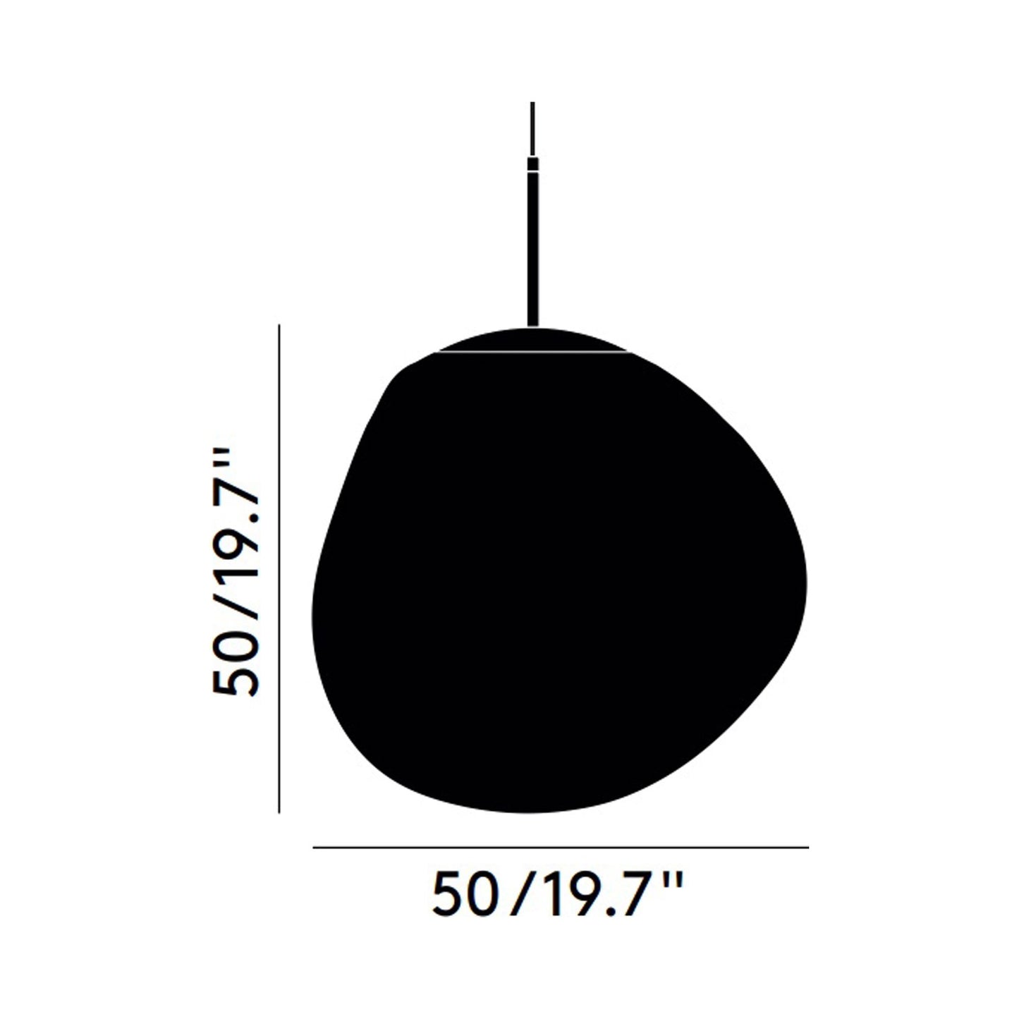 Melt LED Pendant Light - line drawing.