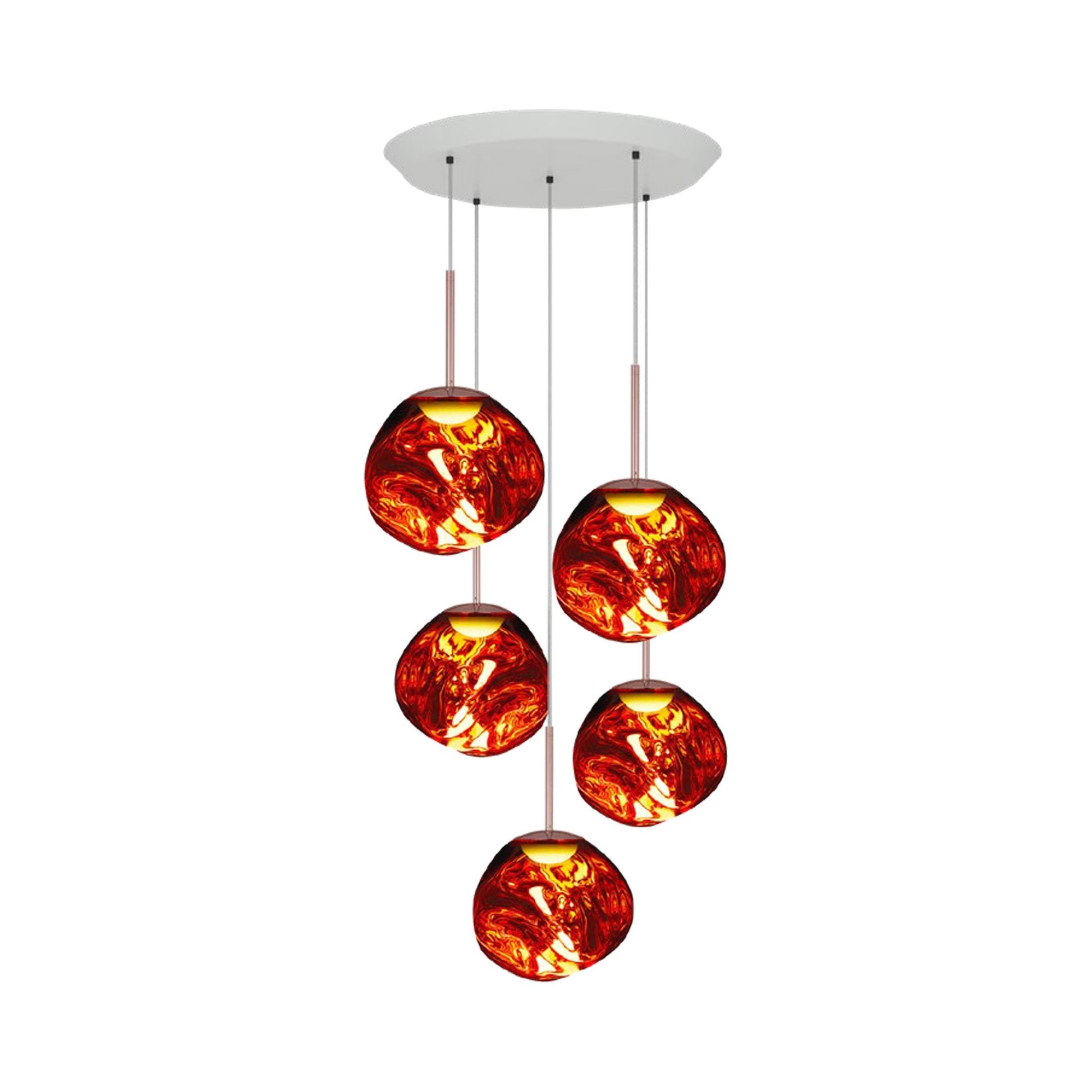 Melt Mini Round LED Pendant Light in Copper.