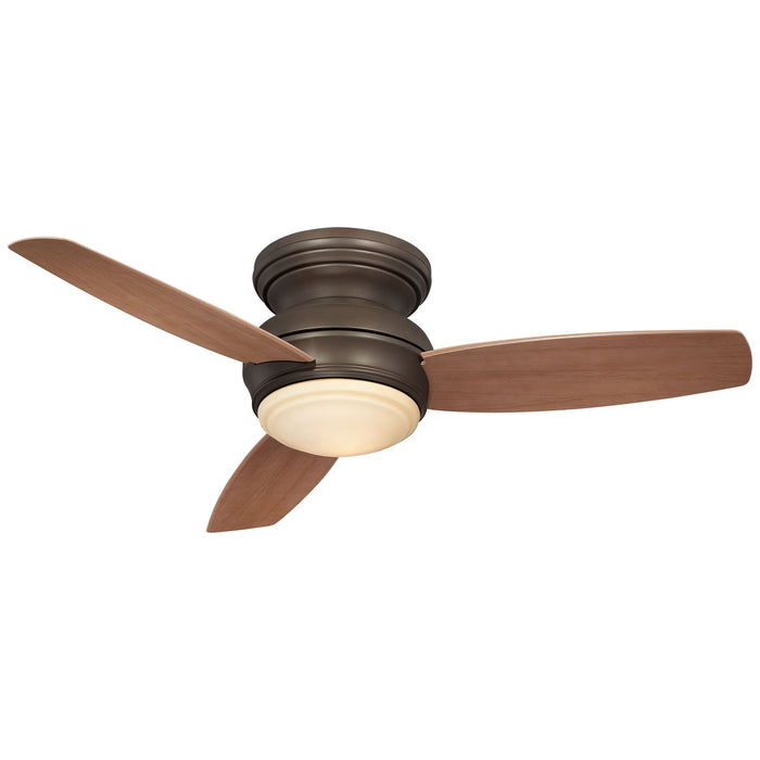 Traditional Concept LED Outdoor Ceiling Fan in Oil Rubbed Bronze / Medium Maple (44-Inch).