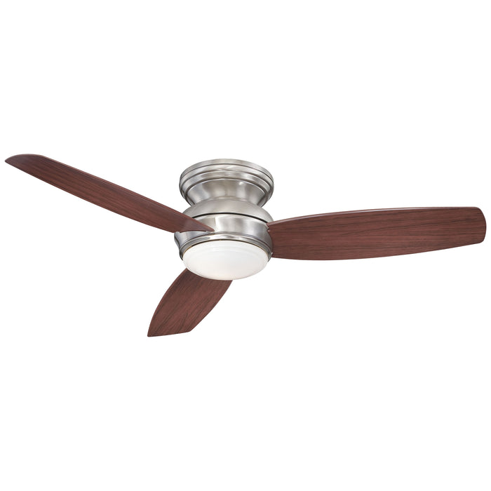 Traditional Concept LED Outdoor Ceiling Fan in Pewter / Dark Maple (52-Inch).