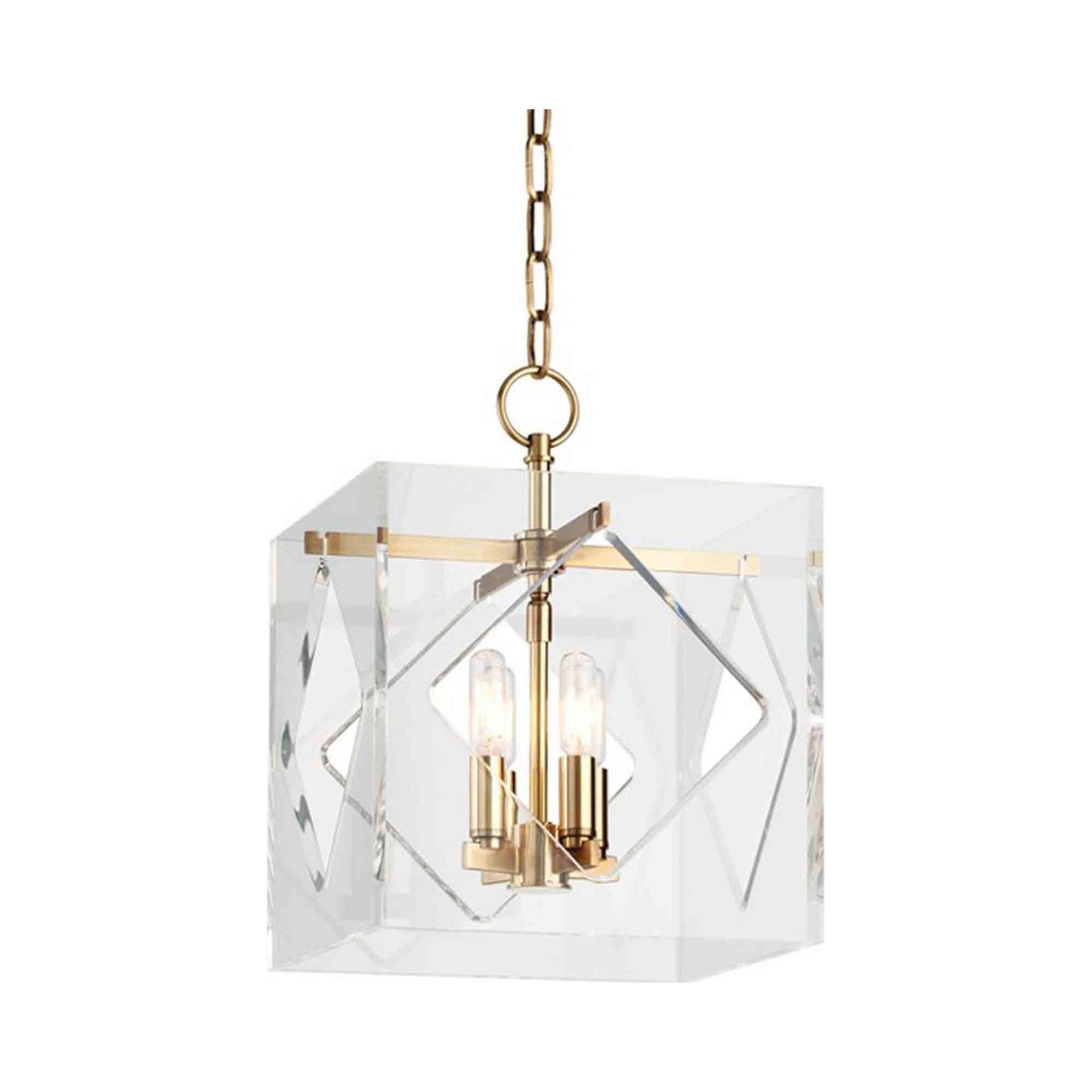 Travis Pendant Light in Medium/Aged Brass.