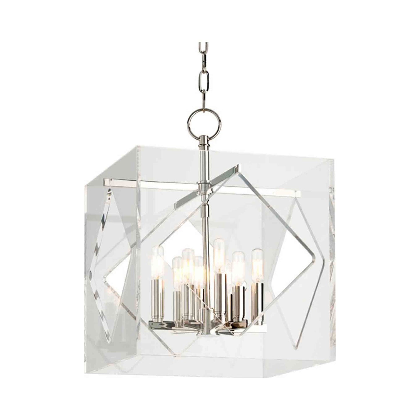 Travis Pendant Light in Large/Polished Nickel.