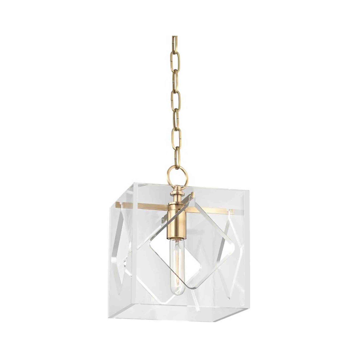 Travis Pendant Light in Aged Brass.