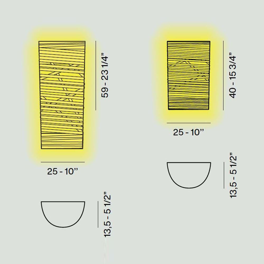 Tress Wall Light - line drawing.