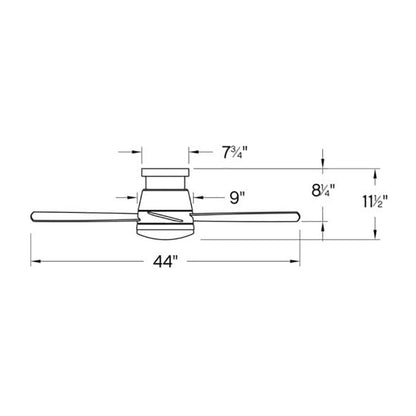 Trey LED Ceiling Fan - line drawing.