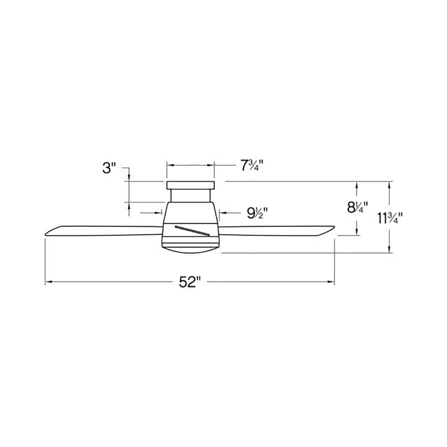 Trey LED Ceiling Fan - line drawing.