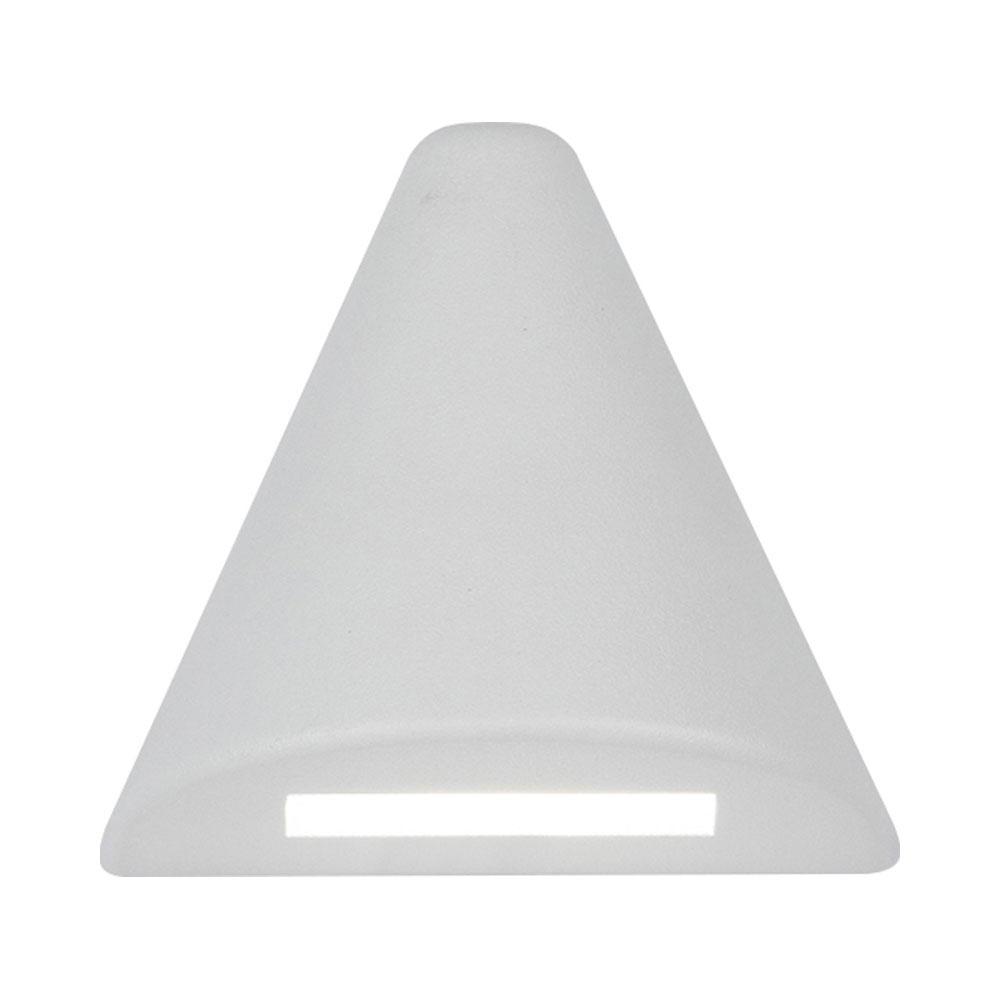 Triangle LED Deck and Patio Light in White on Aluminum.