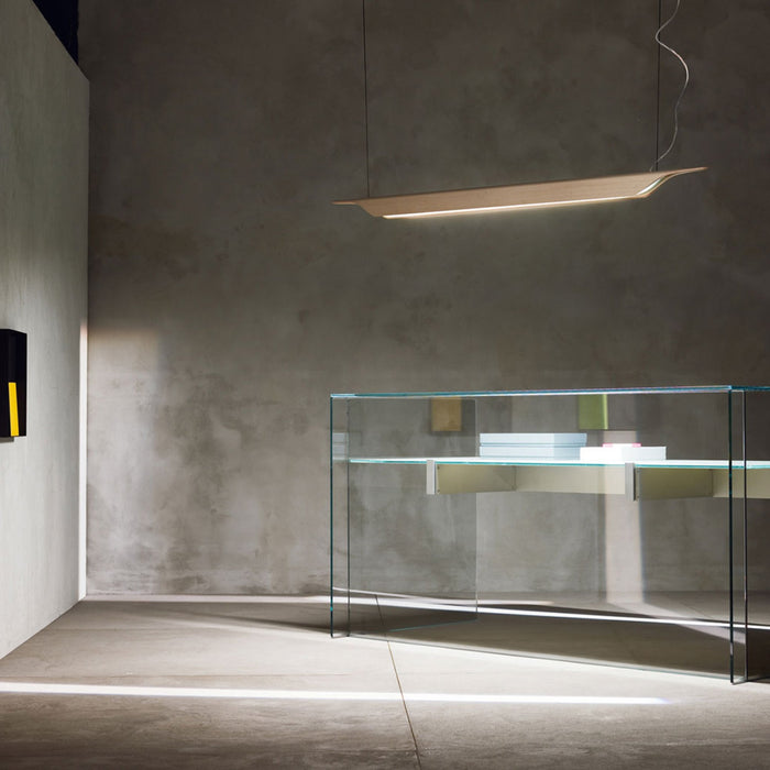 Troag Linear Suspension Light in exhibition.