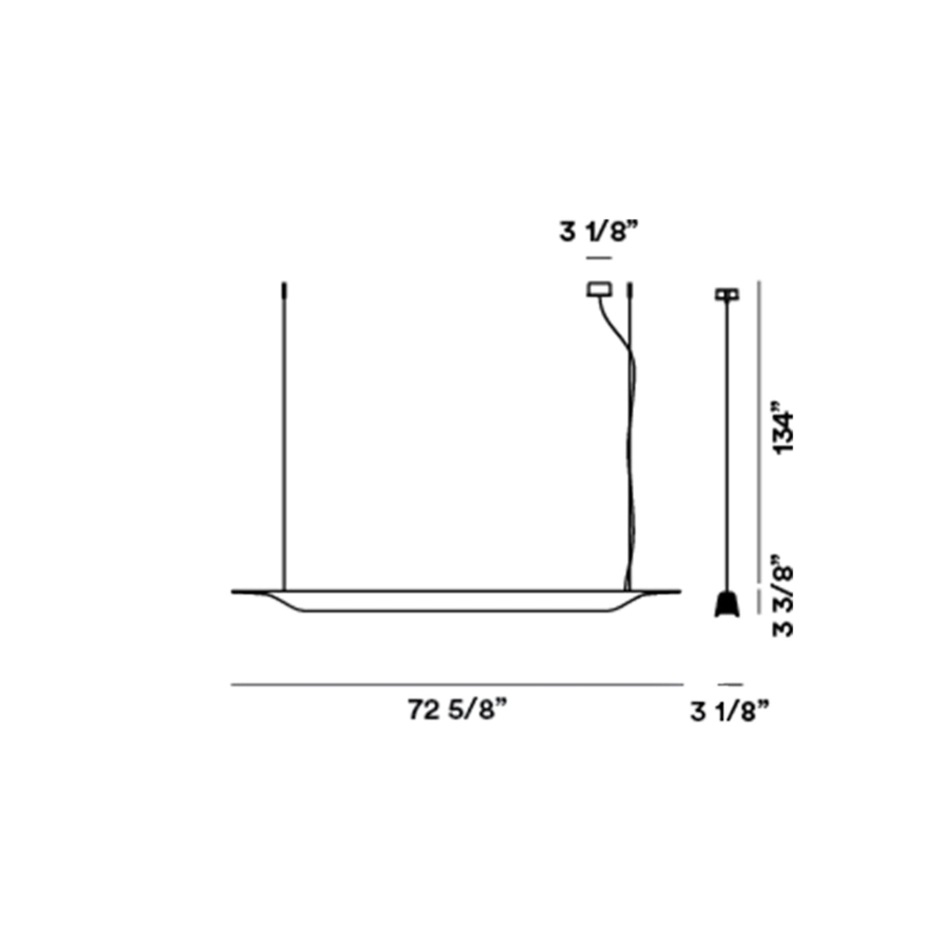 Troag Linear Suspension Light - line drawing.