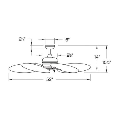 Tropic Air Ceiling Fan - line drawing.