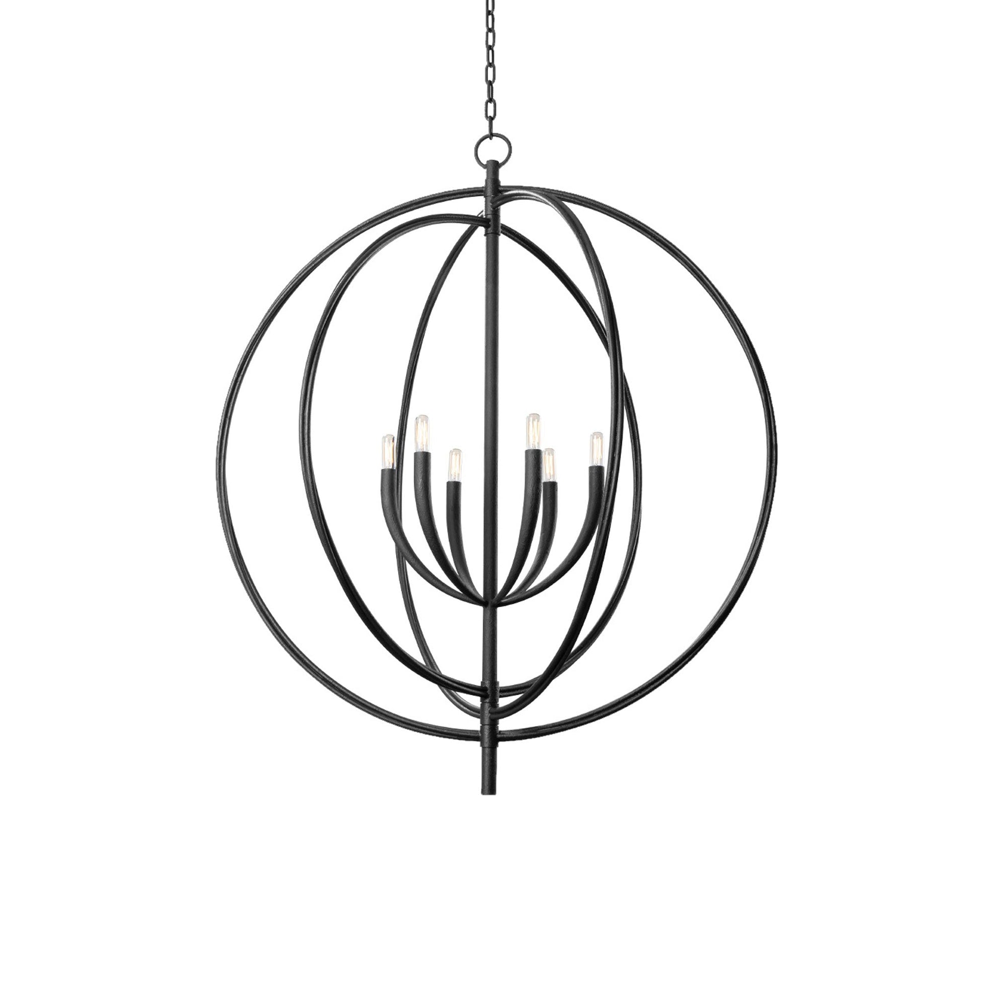 Fillea Pendant Light in Black Iron (6-Light).