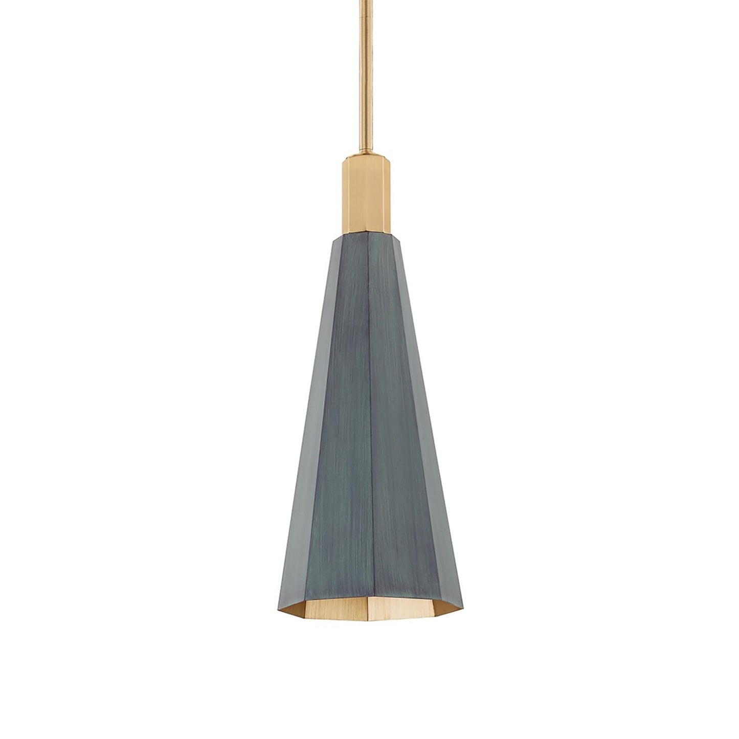 Huntley Pendant Light in Patina Brass/Verde (Small).