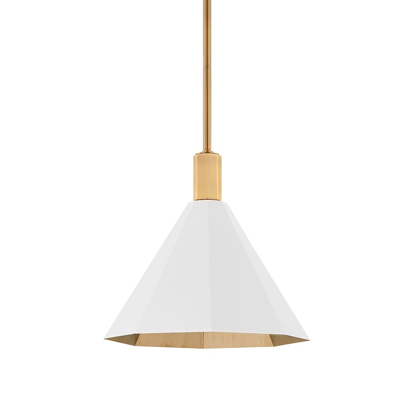 Huntley Pendant Light in Patina Brass/Soft White (Medium).