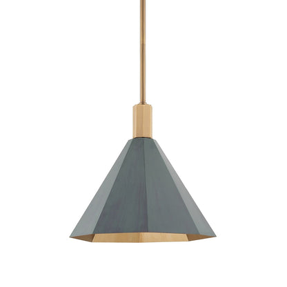 Huntley Pendant Light in Patina Brass/Verde (Medium).