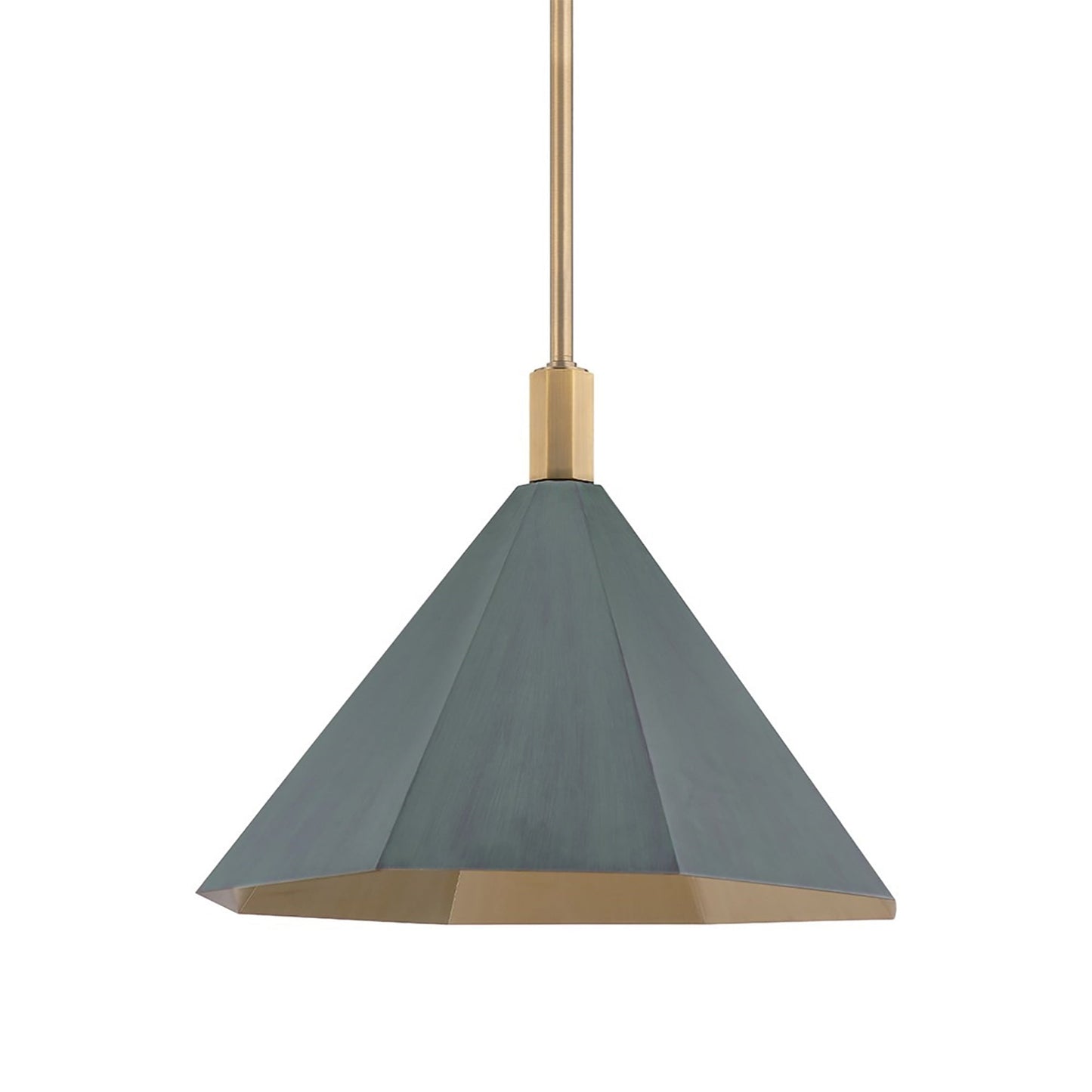 Huntley Pendant Light in Patina Brass/Verde (Large).