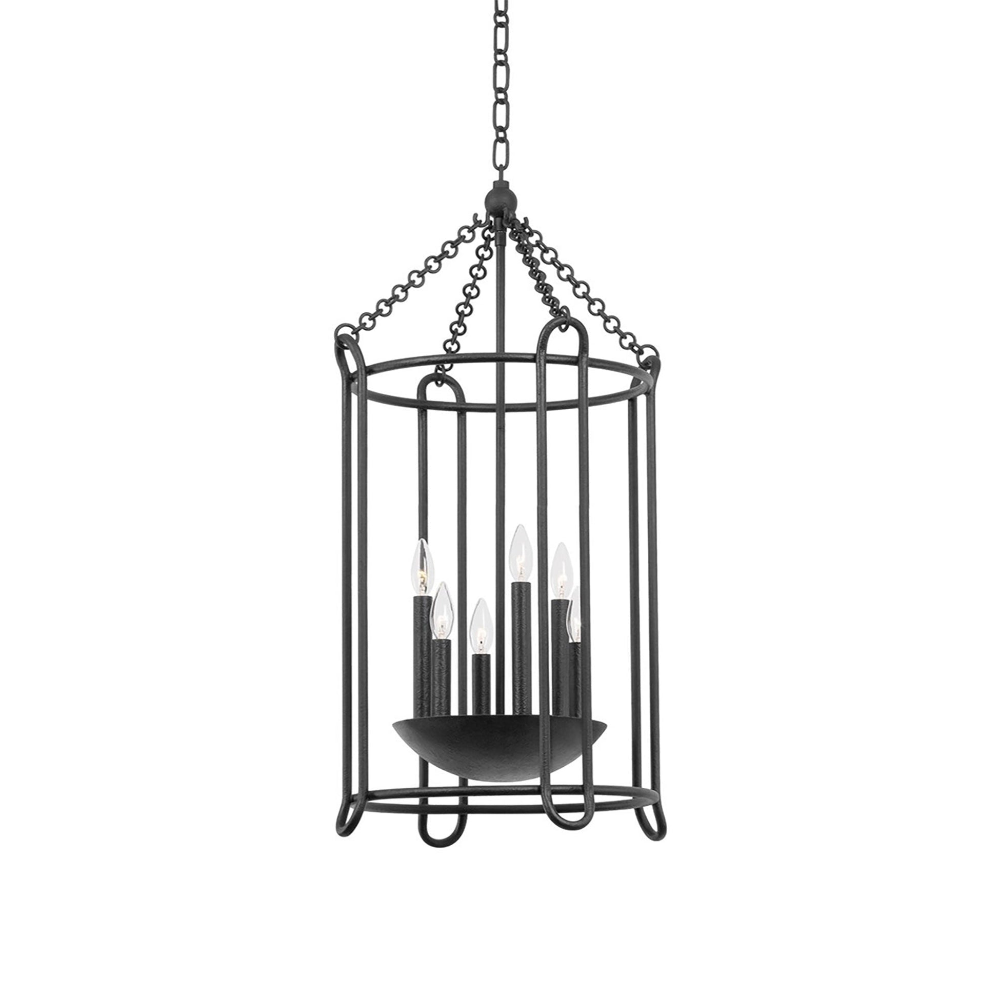 Lassen Pendant Light in Black Iron (6-Light).