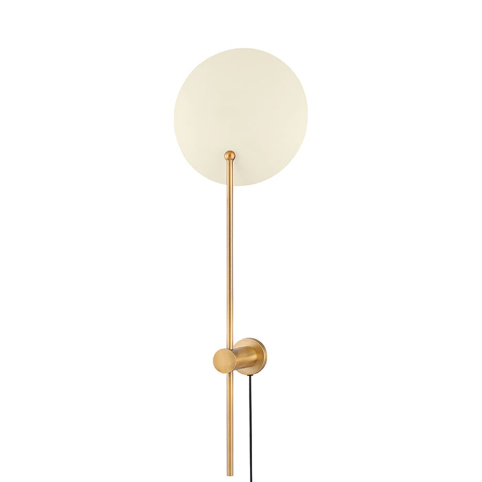 Leif Plug-In Wall Light in Patina Brass/Soft Sand (1-Light).