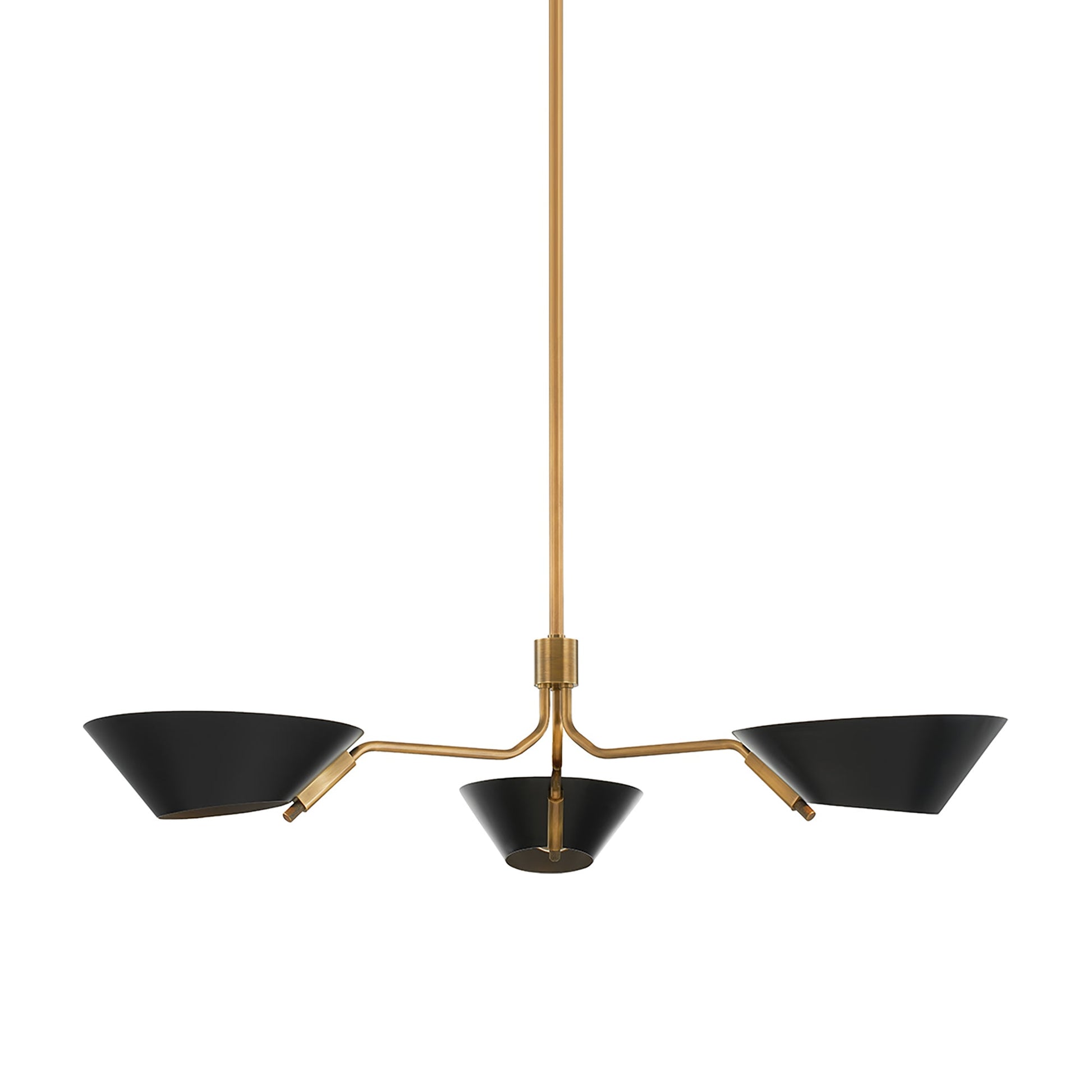 Sacramento Chandelier in Patina Brass/Soft Black (3-Light).