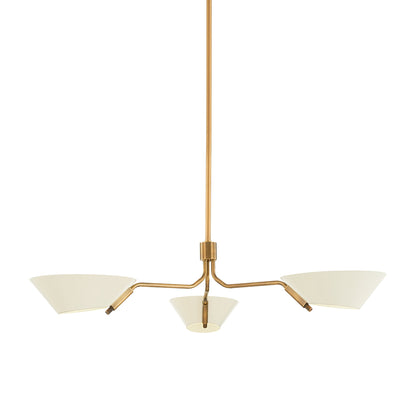 Sacramento Chandelier in Patina Brass/Soft Sand (3-Light).