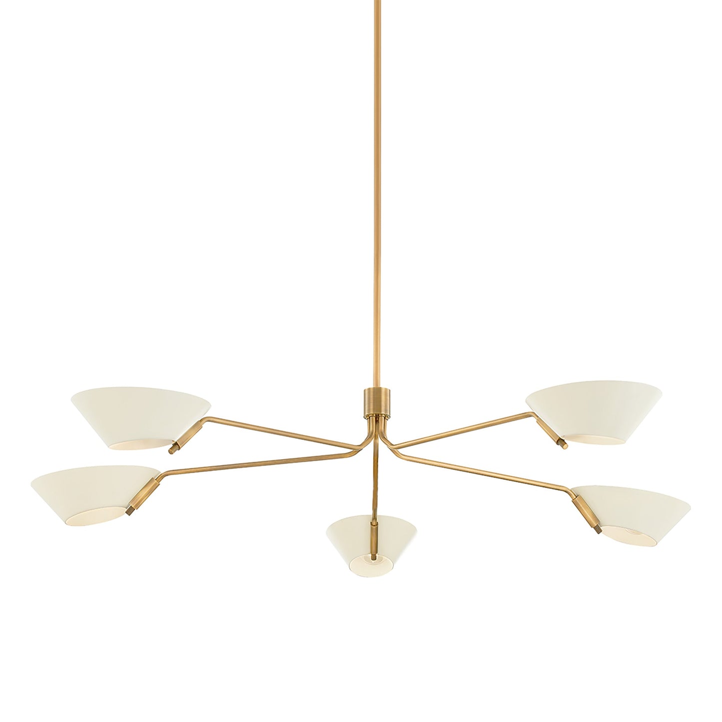 Sacramento Chandelier in Patina Brass/Soft Sand (5-Light).