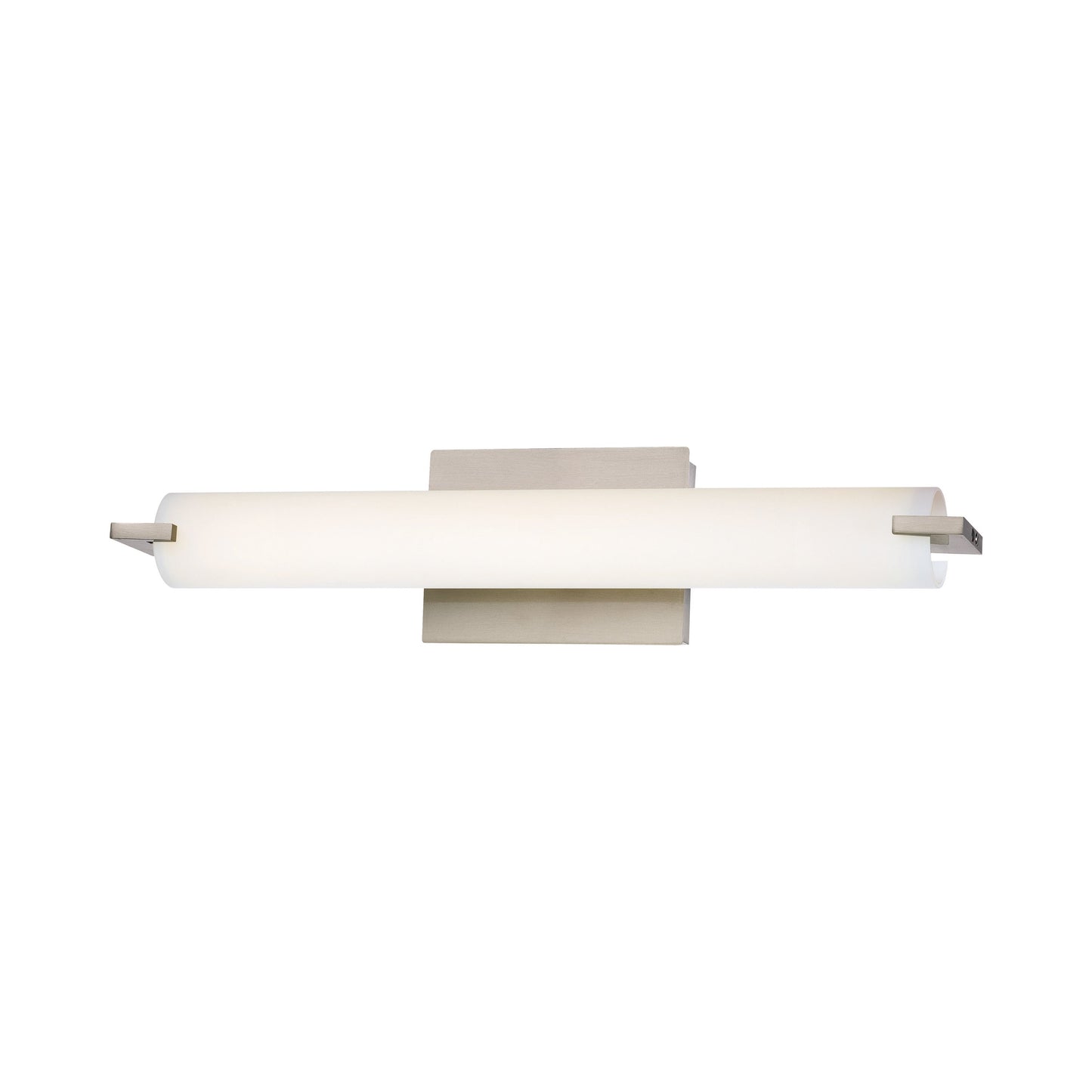 Tube LED Bath Vanity Light in Brushed Nickel (Small/1-Light).