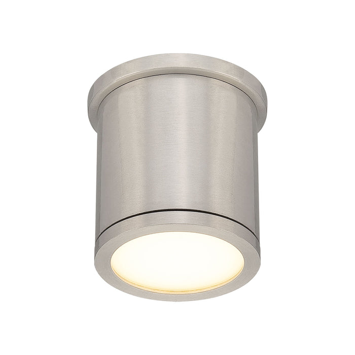 Tube LED Flush Mount Ceiling Light in Brushed Aluminum (Small).