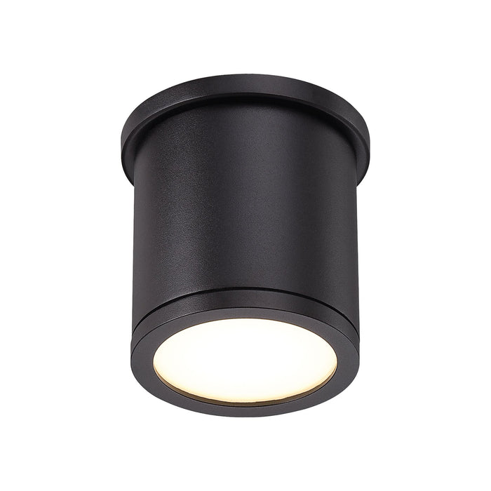 Tube LED Flush Mount Ceiling Light in Black (Small).