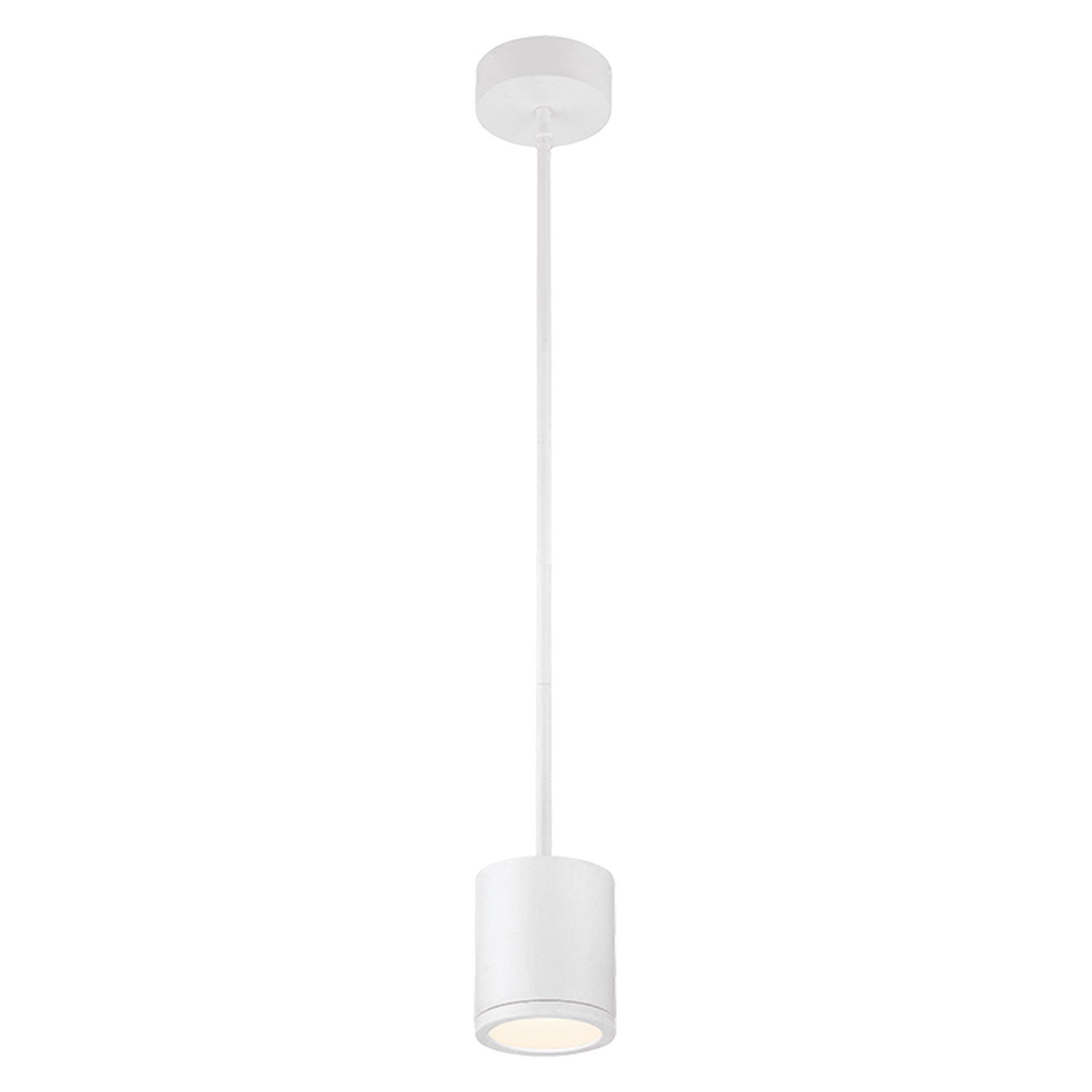 Tube LED Pendant Light in White.