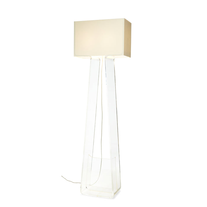 Tube Top Floor Lamp in White/Clear.