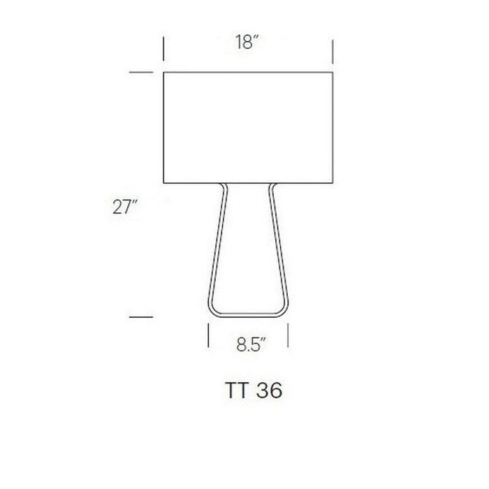 Tube Top Table Lamp - line drawing.