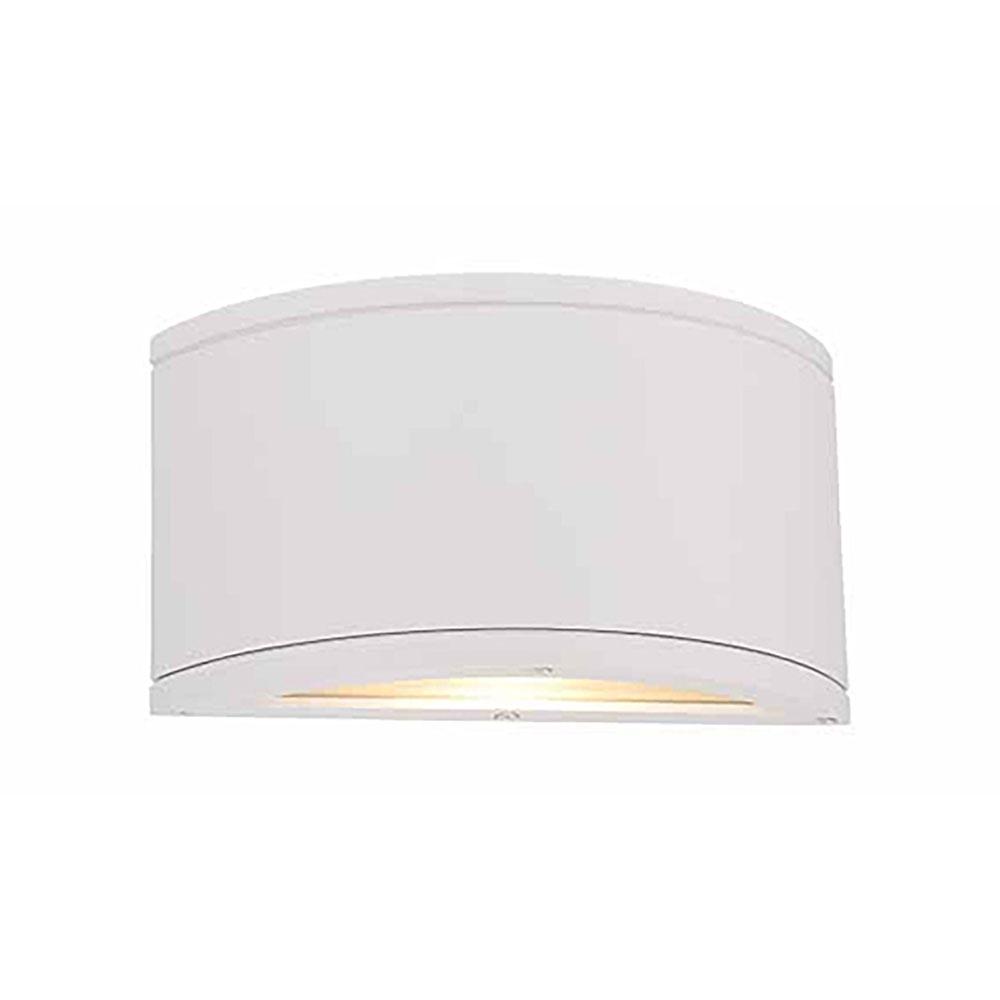 Tuble Horizontal Outdoor LED Wall Light in White (1-Light).