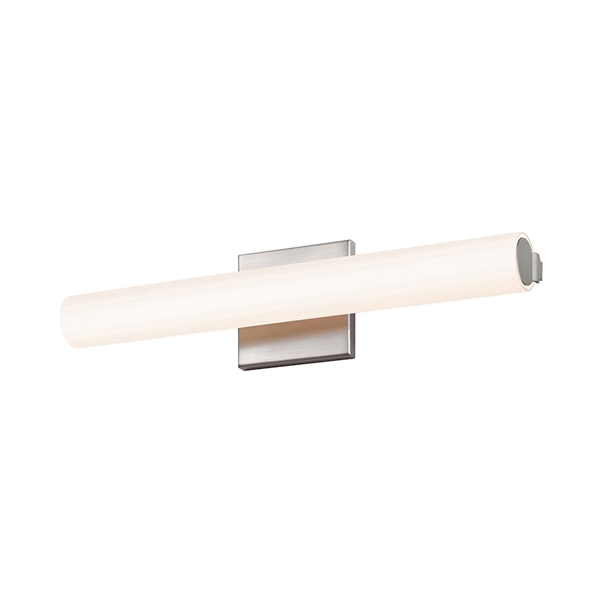 Tubo Slim LED Bath Bar in Small/Satin Nickel/Flat Trim.