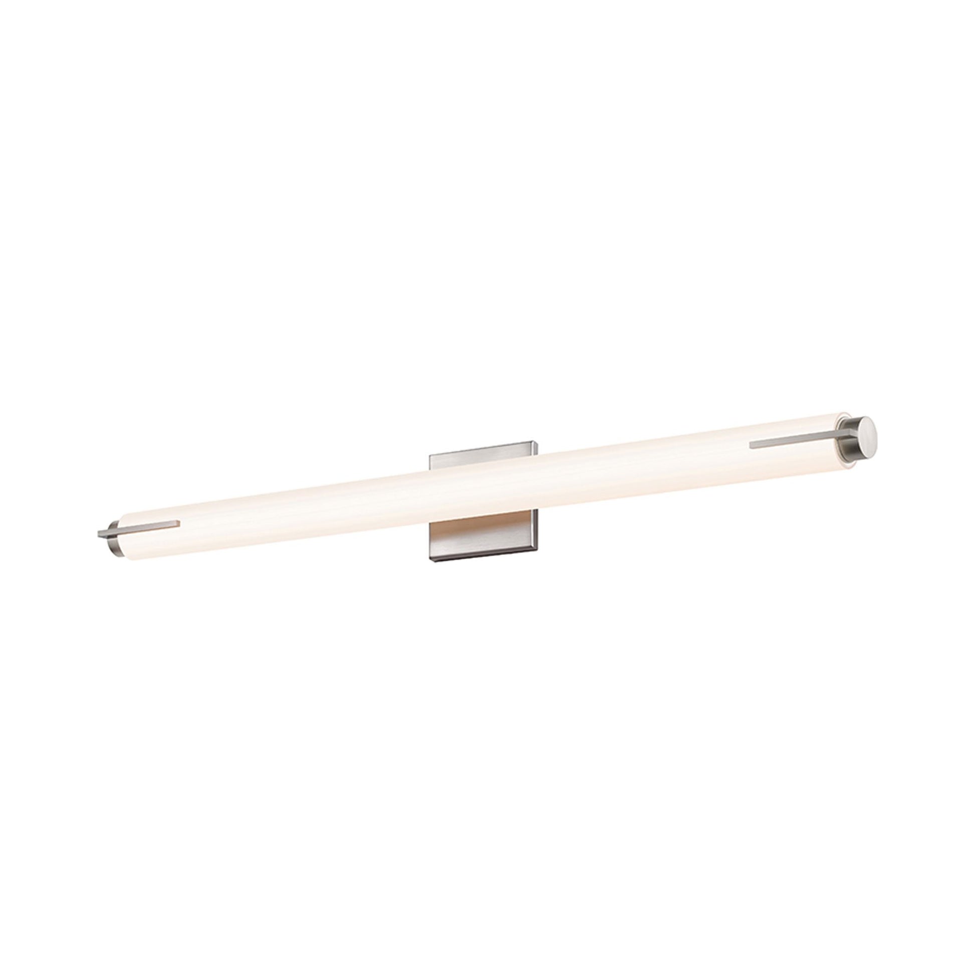 Tubo Slim LED Bath Bar in Large/Satin Nickel/Spine Trim.