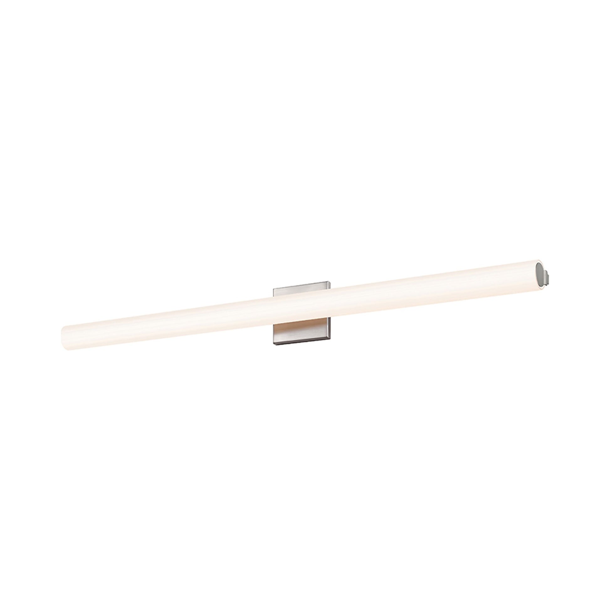 Tubo Slim LED Bath Bar in X-Large/Satin Nickel/Flat Trim.