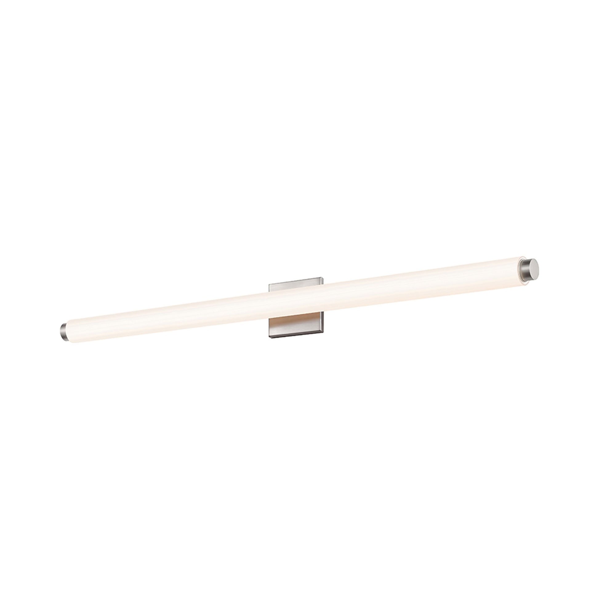 Tubo Slim LED Bath Bar in X-Large/Satin Nickel/Drum Trim.