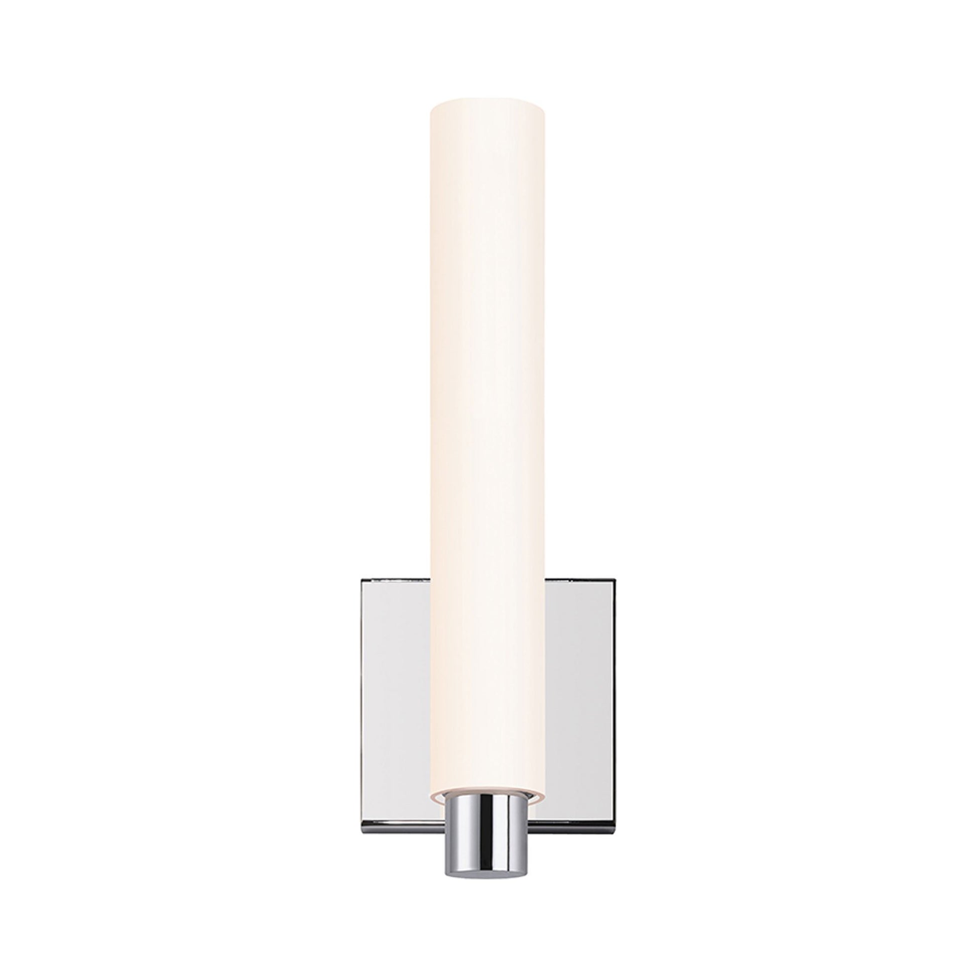 Tubo Slim LED Bath Vanity Light in Small/Polished Chrome/Drum Trim.