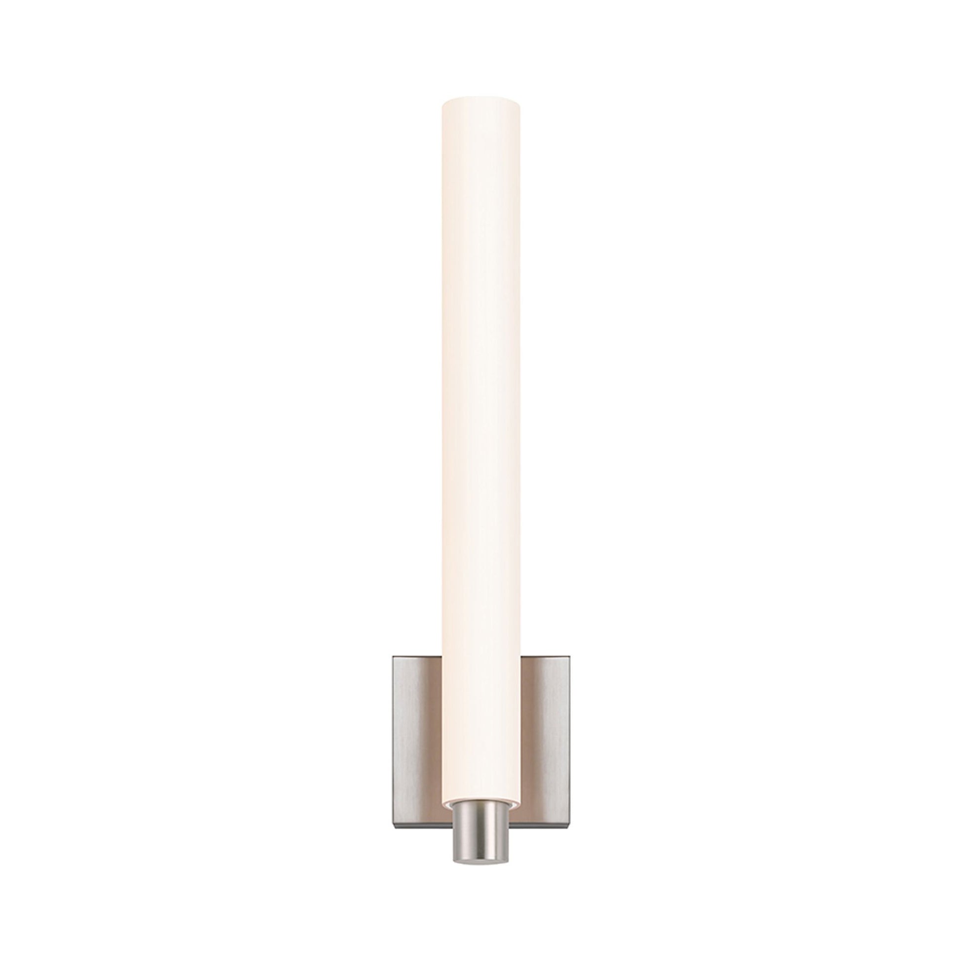 Tubo Slim LED Bath Vanity Light in Large/Satin Nickel/Drum Trim.