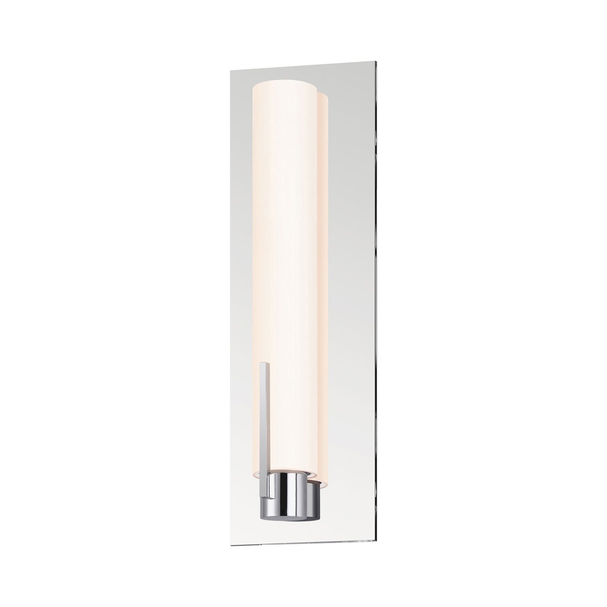 Tubo Slim Panel LED Bath Vanity Light in Small/Polished Chrome/Spine Trim.