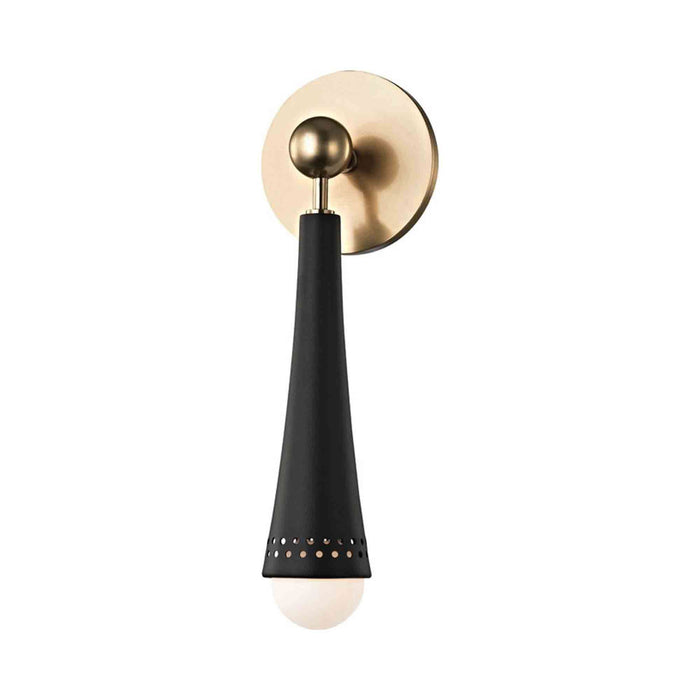 Tupelo LED Wall Light in Aged Brass.