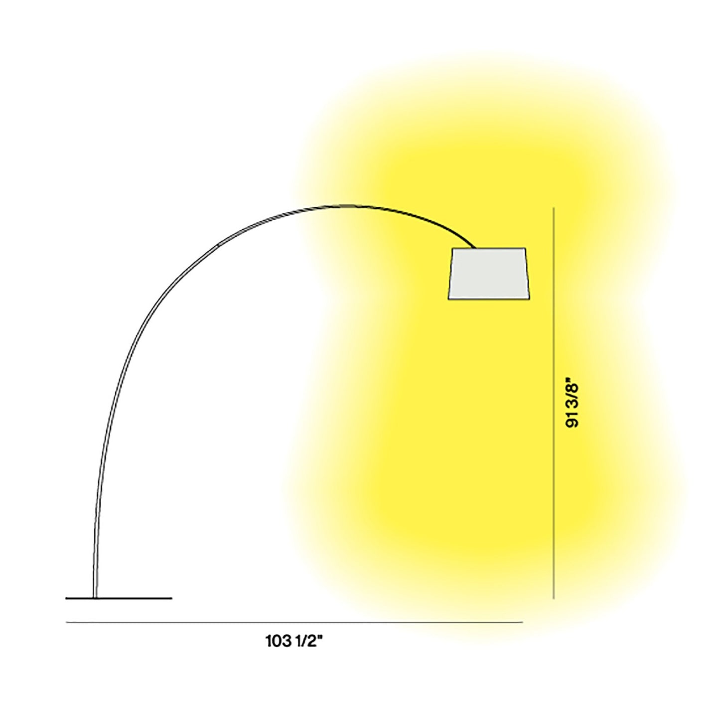 Twiggy Elle Wood Floor Lamp - line drawing.