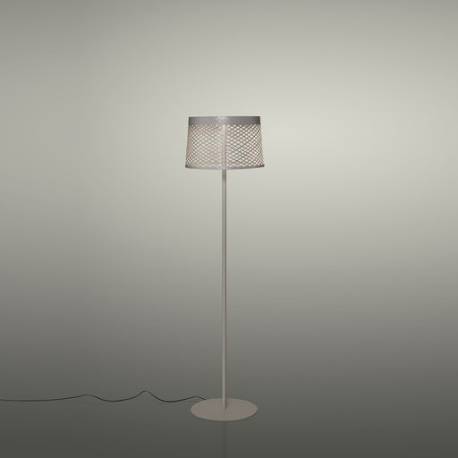 Twiggy Grid Outdoor LED Reading Floor Lamp Greige.