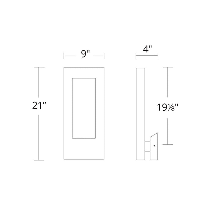 Twilight Outdoor LED Wall Light - line drawing.