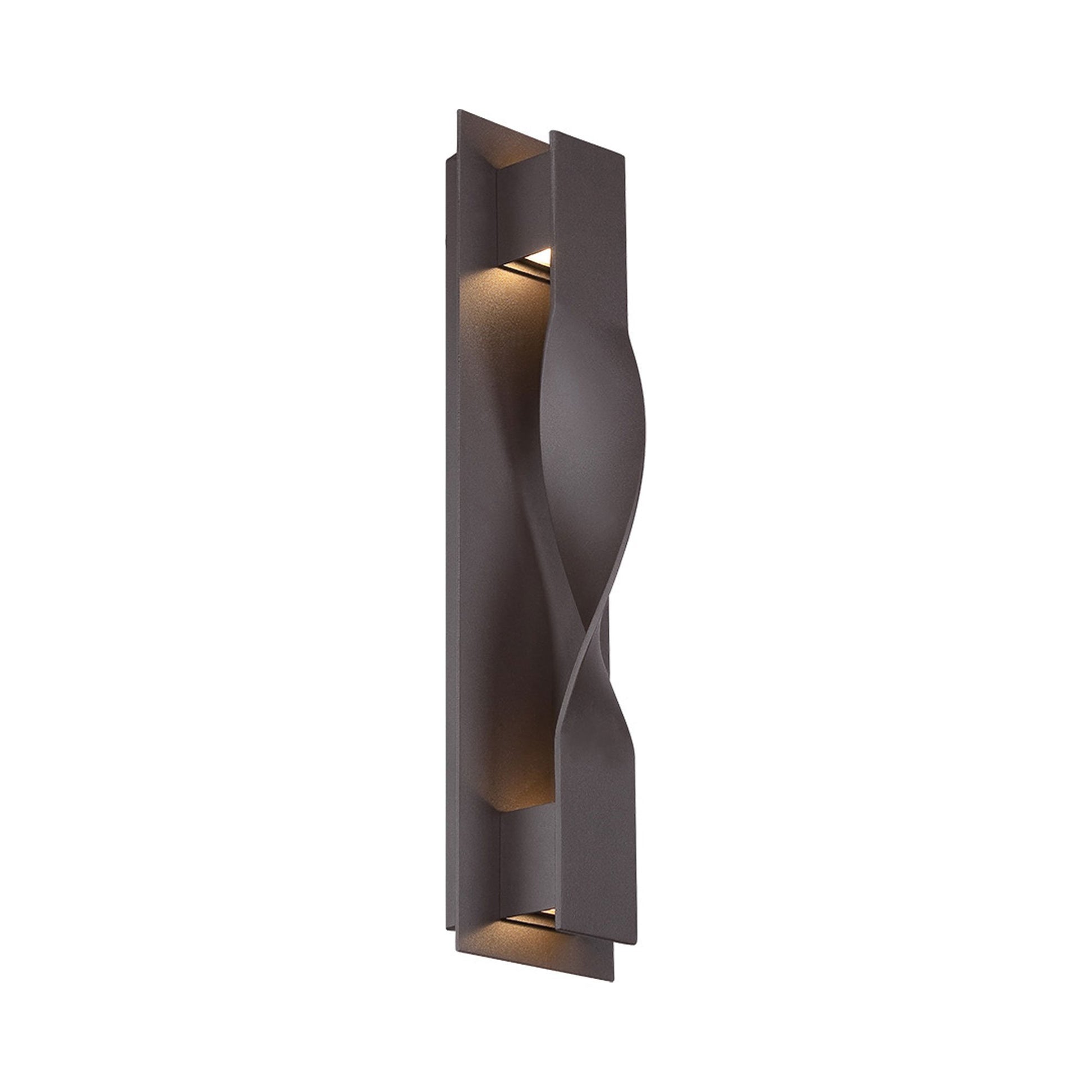 Twist Outdoor LED Wall Light in Bronze.