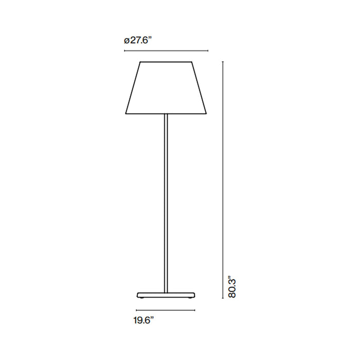 TXL 2019 Outdoor Floor Lamp - line drawing.