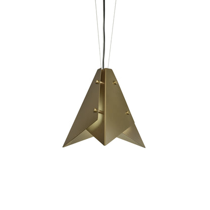 Akira LED Pendant Light in Metal/New Brass (14-Inch).