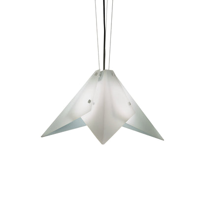 Akira LED Pendant Light in Opal Acrylic/Chrome (24-Inch).