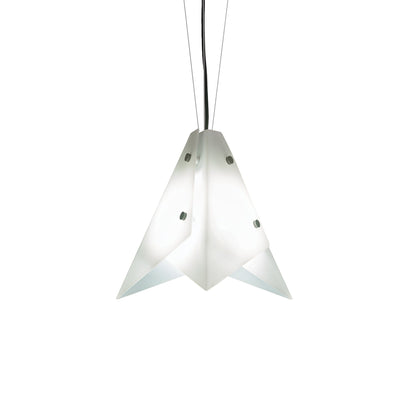 Akira LED Pendant Light in Opal Acrylic/Black Pearl (14-Inch).