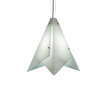 Akira LED Pendant Light in Opal Acrylic/New Brass (22-Inch).